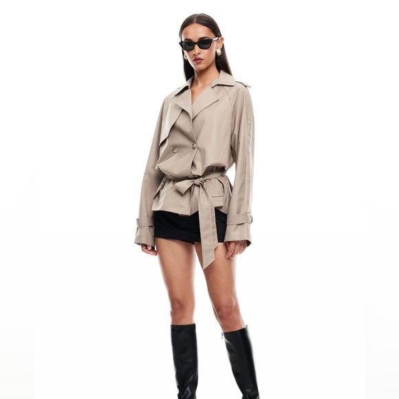 Lioness CROPPED TRENCHEROUS COAT | MUSHROOM A00 - Picture 1 of 7